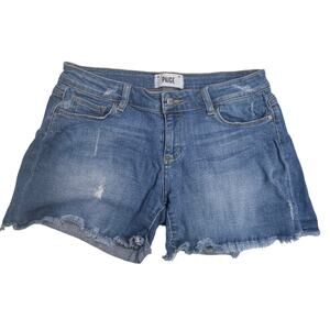 Paige Blue Jeans ‎ Distressed Mid Rise Shorts Size 26